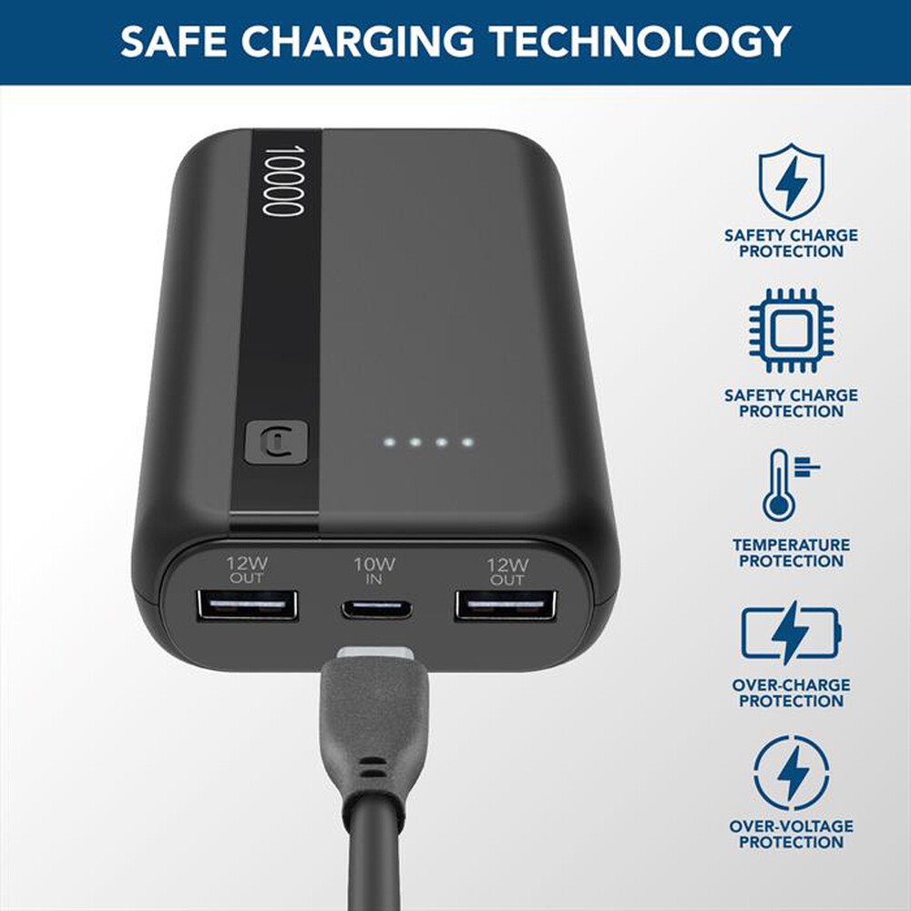 "CELLULARLINE - Powerbank PBENTRY10000K-Nero"