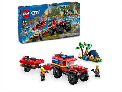LEGO - CITY Fuoristrada antincendio e gommone salva-60412-Multicolore