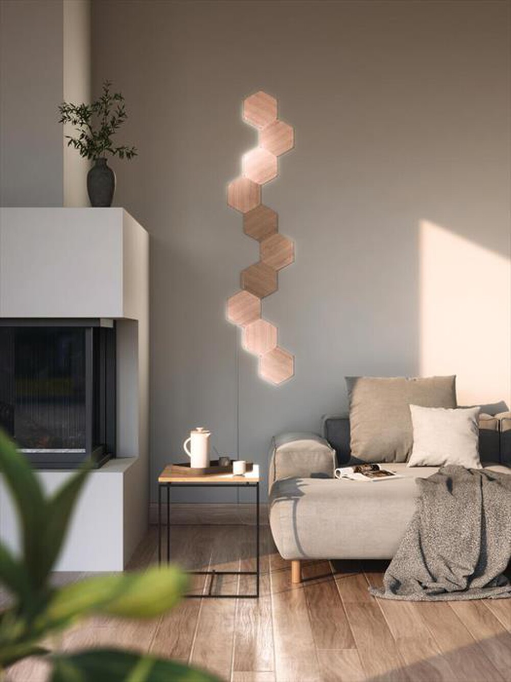 "NANOLEAF - ELEMENT WOOD ADD-ON - 3 ESAGONI LUMINOSI-WOOD"