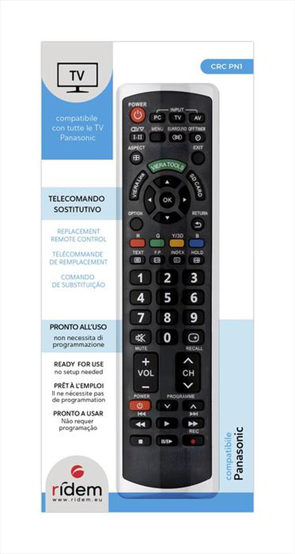 Immagine del prodotto RIDEM - Telecomando CRC PN1-Nero