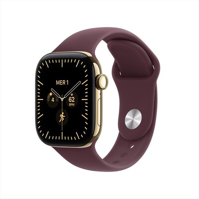 APPLE - Watch Series 12 GPS + Cellular 42mm Titanio Oro-Sport Band Borgogna - M/L