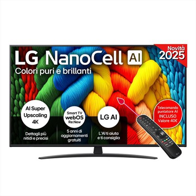 LG - Smart TV Nanocell UHD 4K 55" 55NANO81A6A-Charcoal Black