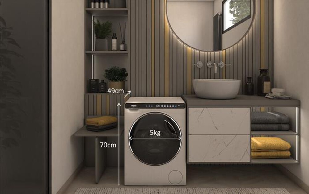 "HAIER - Lavatrice HW50-BP12307-S 5 Kg Classe A-Bianco"