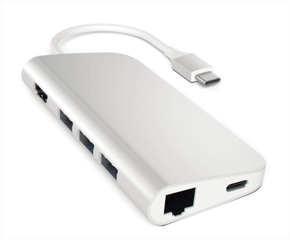 Immagine del prodotto SATECHI - ADATTATORE USB-C MULTI-PORTA 4K ETHERNET-SILVER