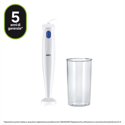 BRAUN - Frullatore a immersione Minipimer MQ10.001P-Bianco