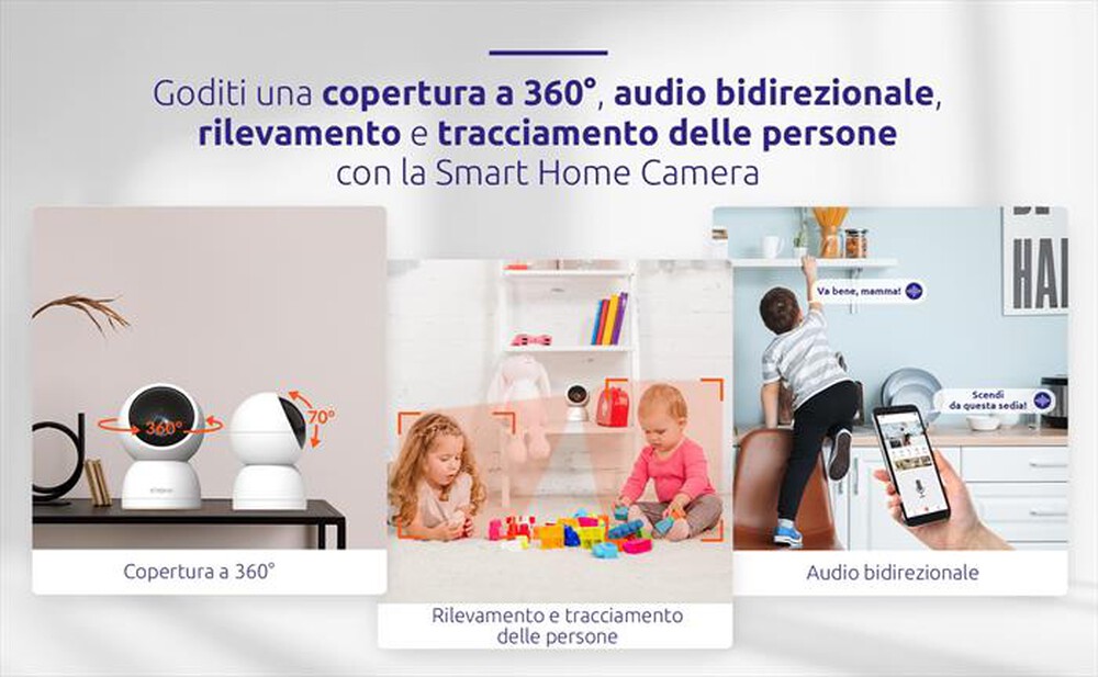 "STRONG - Telecamera Wi-Fi Interno 3K SHC05IR0-W-BIANCO"