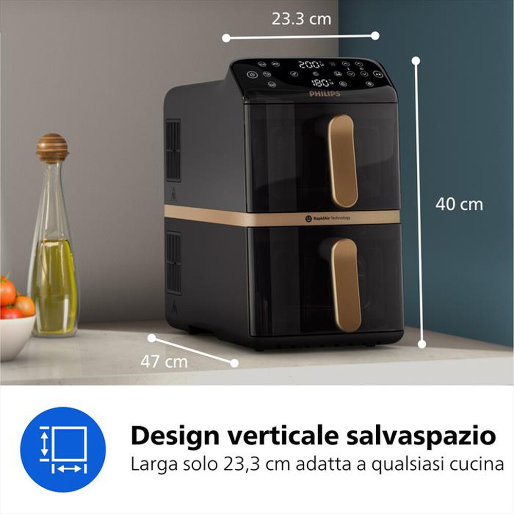 Immagine del prodotto PHILIPS - Friggitrice AIRFRYER SERIE 4000 DA 10L NA462/70-Nero/Rame