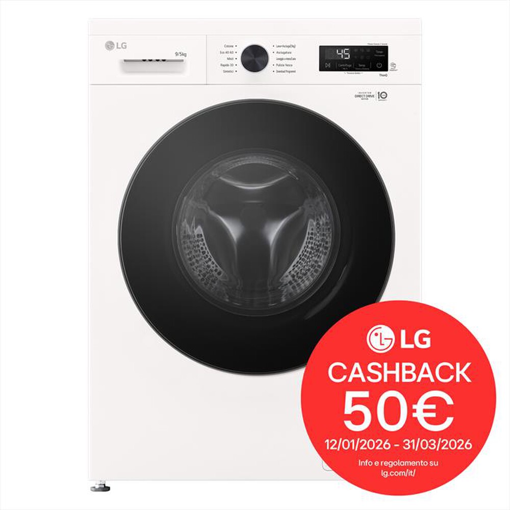 Immagine del prodotto LG - Lavasciuga W4NX1095NWB 6 MOTION 9/5KG Classe A-Essence White