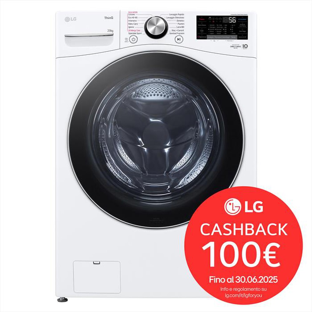 "LG - Lavatrice AI DD F0P3020TSWC XL 20kg Classe B-Bianco"