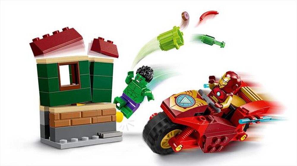"LEGO - Iron Man con moto e The Hulk - 76287-Multicolore"