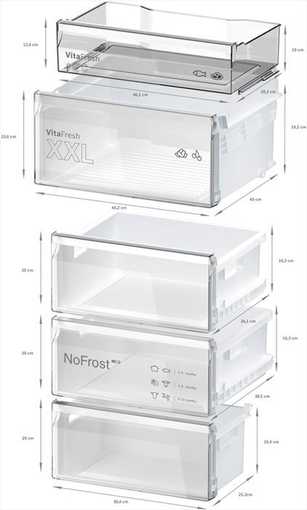 Immagine del prodotto BOSCH - Frigorifero Combinato KGN392XCF Classe C 203x60 cm-Acciaio nero anti-impronta