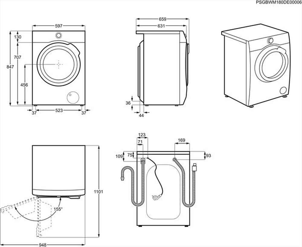 "ELECTROLUX - Lavasciuga EW7W486W 8/6 Kg Classe E-BIANCO"