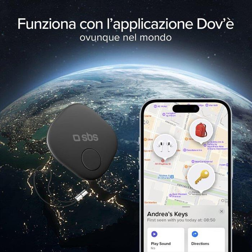 Immagine del prodotto SBS - Tracker compatibile con Apple Find My TEFINDBT-Nero