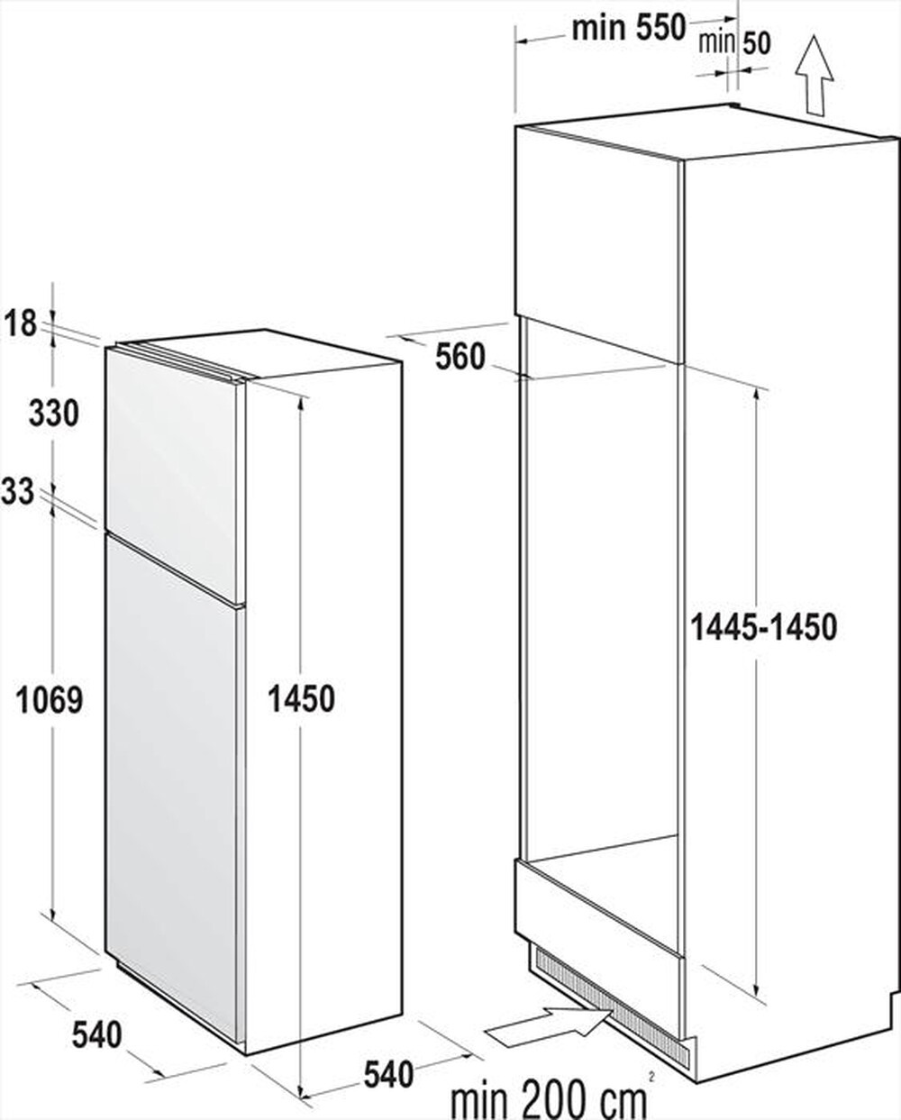 Immagine del prodotto HISENSE - Frigorifero 2 porte RI1P205NEWE Classe E 205 lt-Bianco