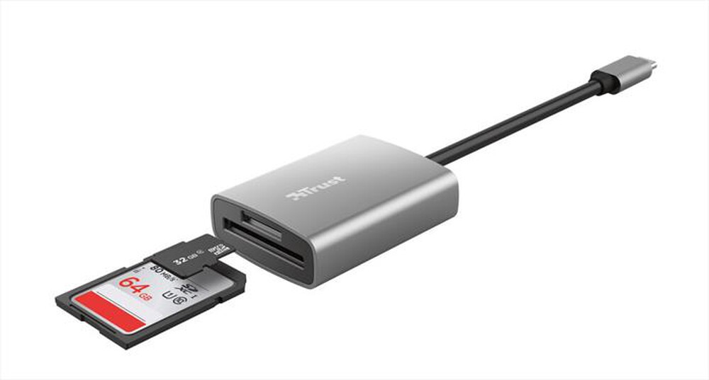 "TRUST - DALYX FAST USB-C CARDREADER-Grey"