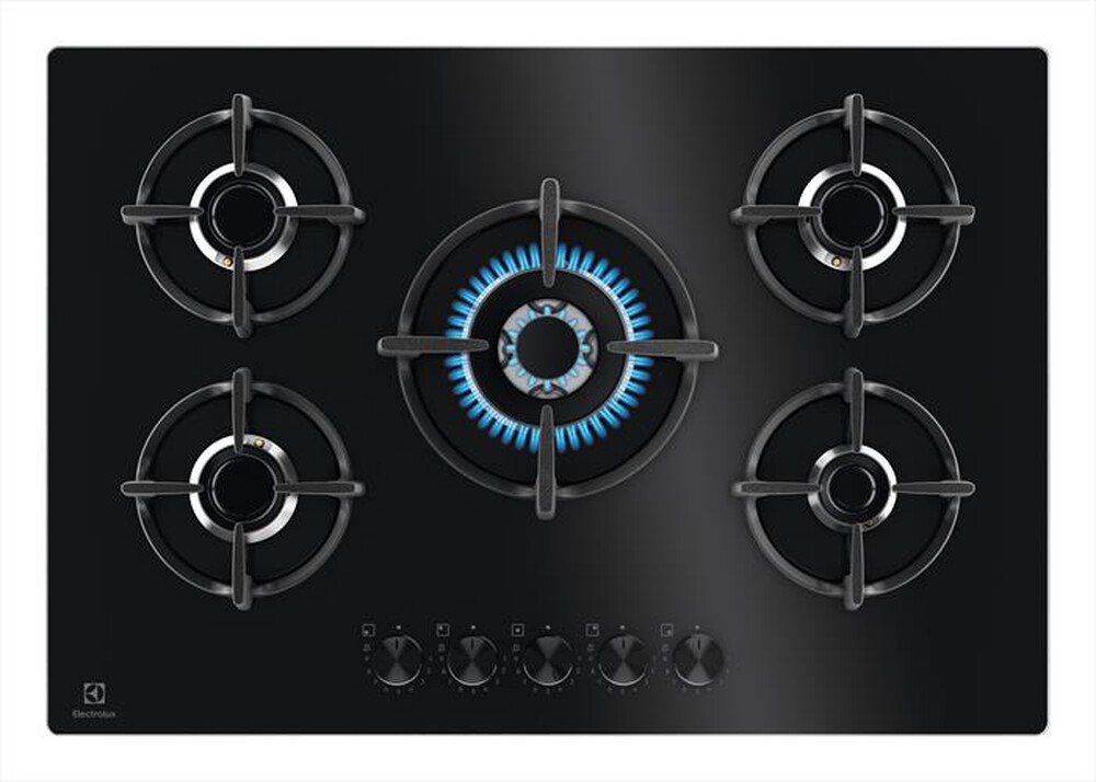 "ELECTROLUX - Piano cottura a gas EGG75372K 0cm-Nero/Gas on glass"