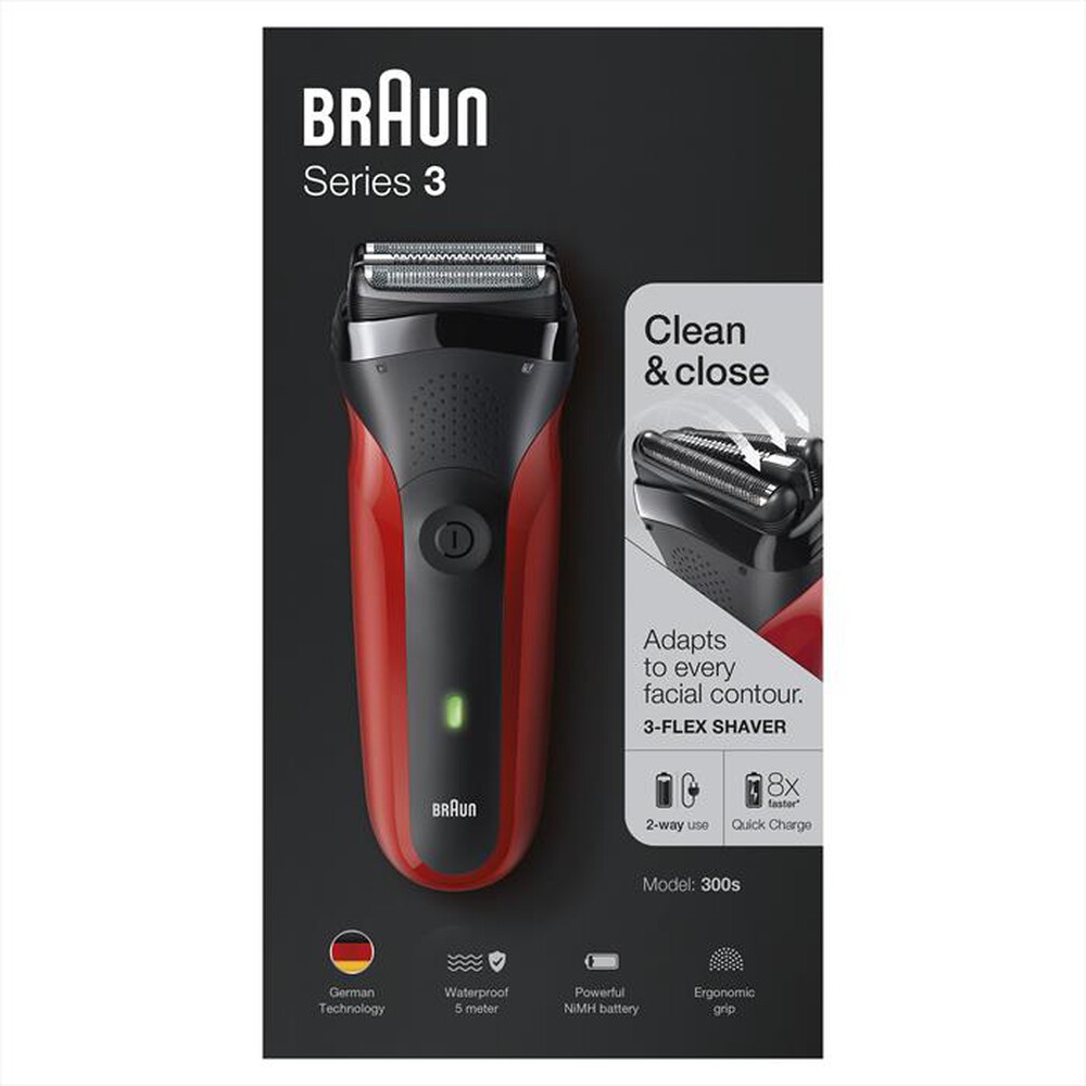 "BRAUN - SERIES 3 300S-Nero/Rosso"