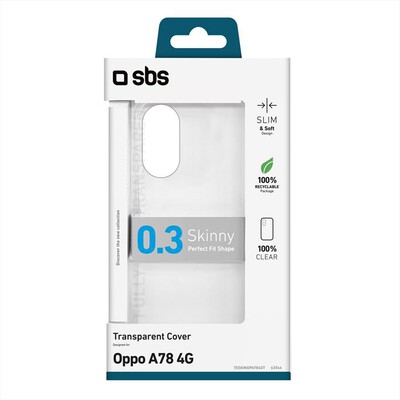 SBS - Cover skinny TESKINOPA784GT per Oppo A78 4G-Trasparente