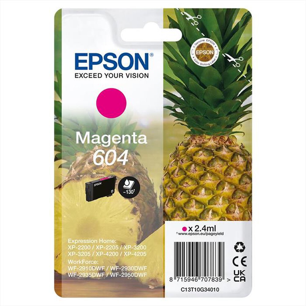 Immagine del prodotto EPSON - Cartuccia INK SERIE ANANAS MAGENTA 604 STD-MAGENTA