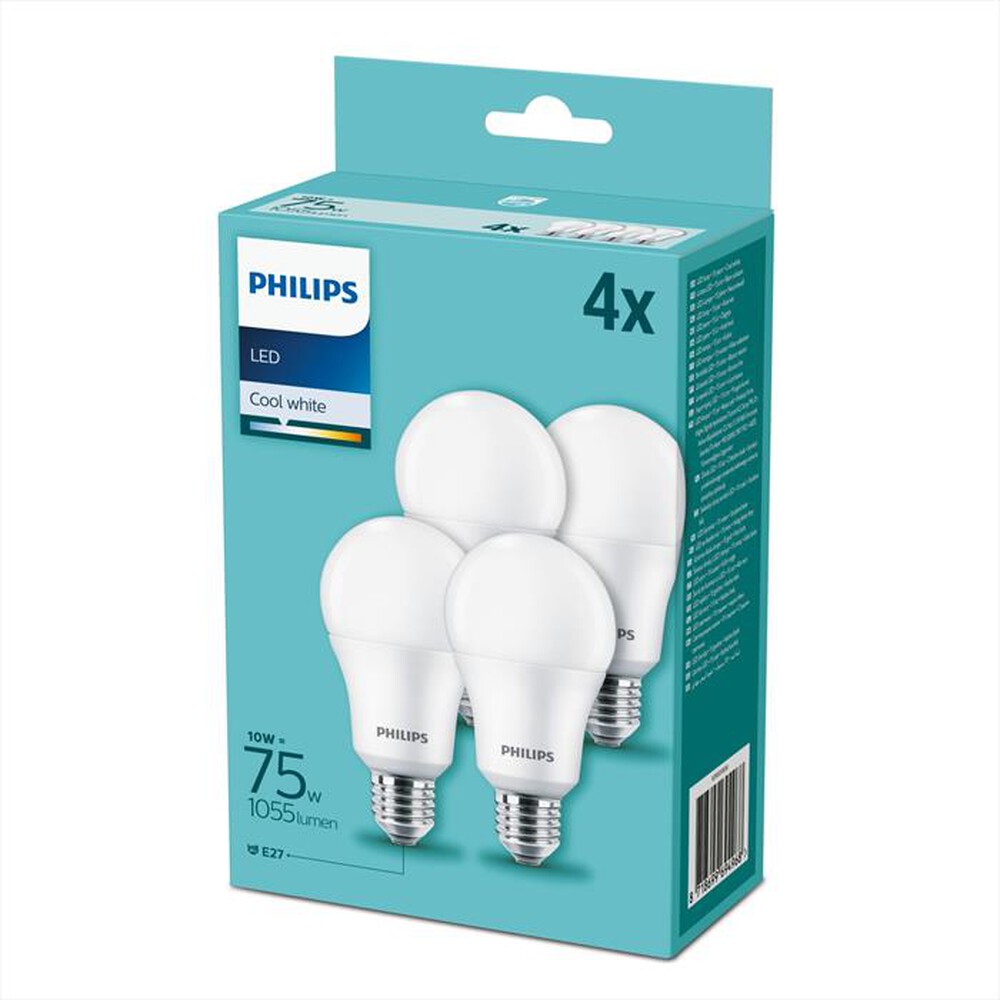 "PHILIPS - Lampada a LED GOCCIA 75W E27 400K 4PZ-White"