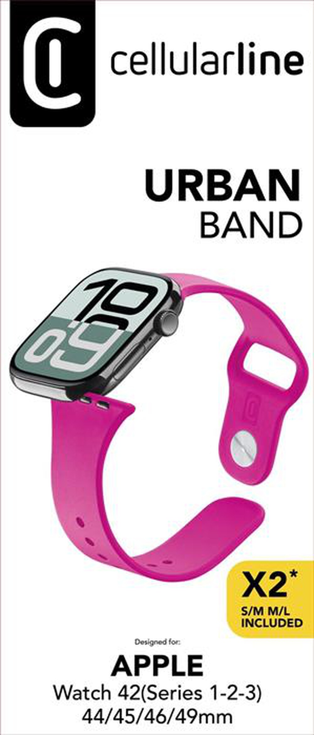 Immagine del prodotto CELLULARLINE - URBAN BAND - APPLE WATCH 42(SERIES 1-2-3)/44-49MM-Rosa