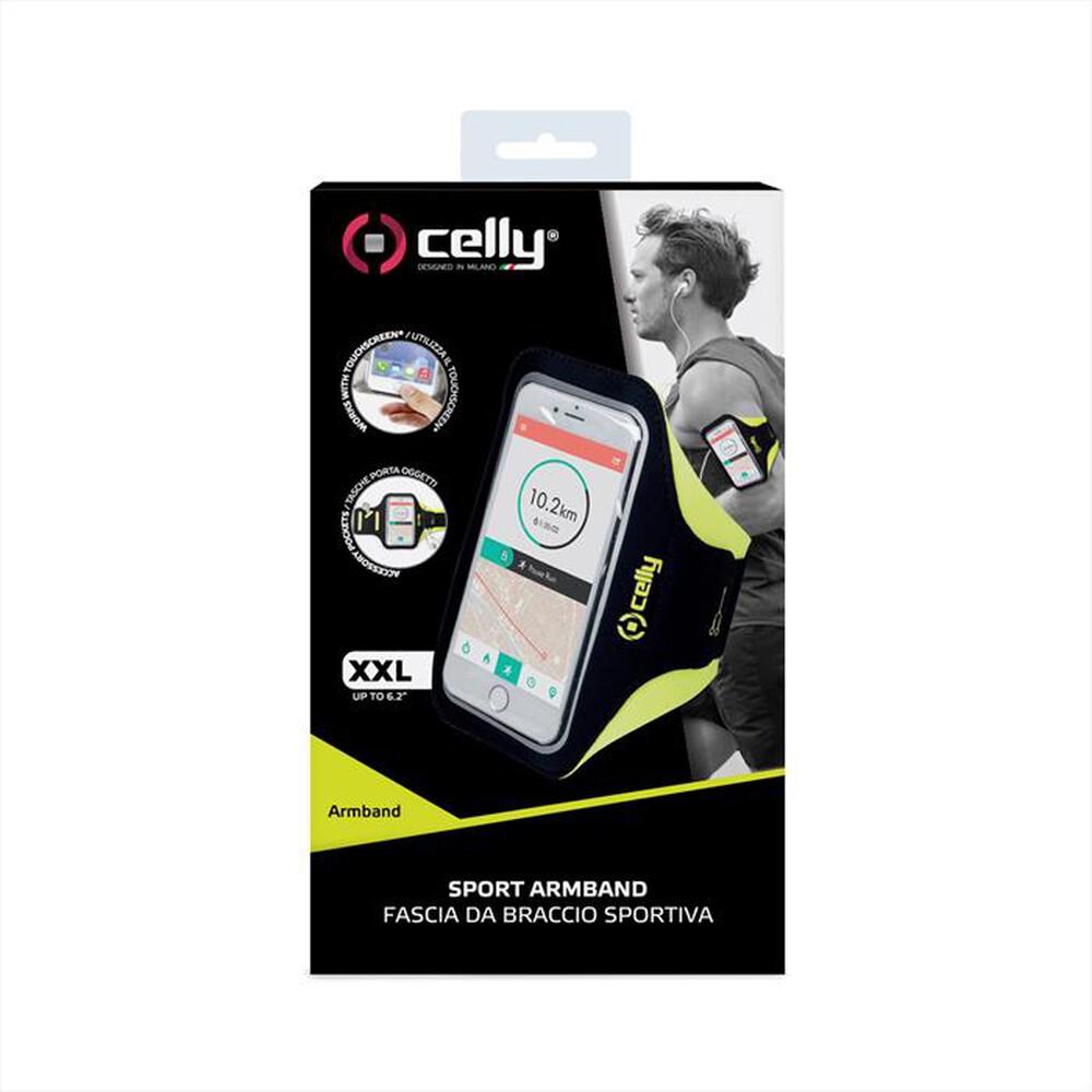 "CELLY - ARMBANDXXLYL - FASCIA DA BRACCIO FINO A 6.5-GIALLO/NEOPRENE"