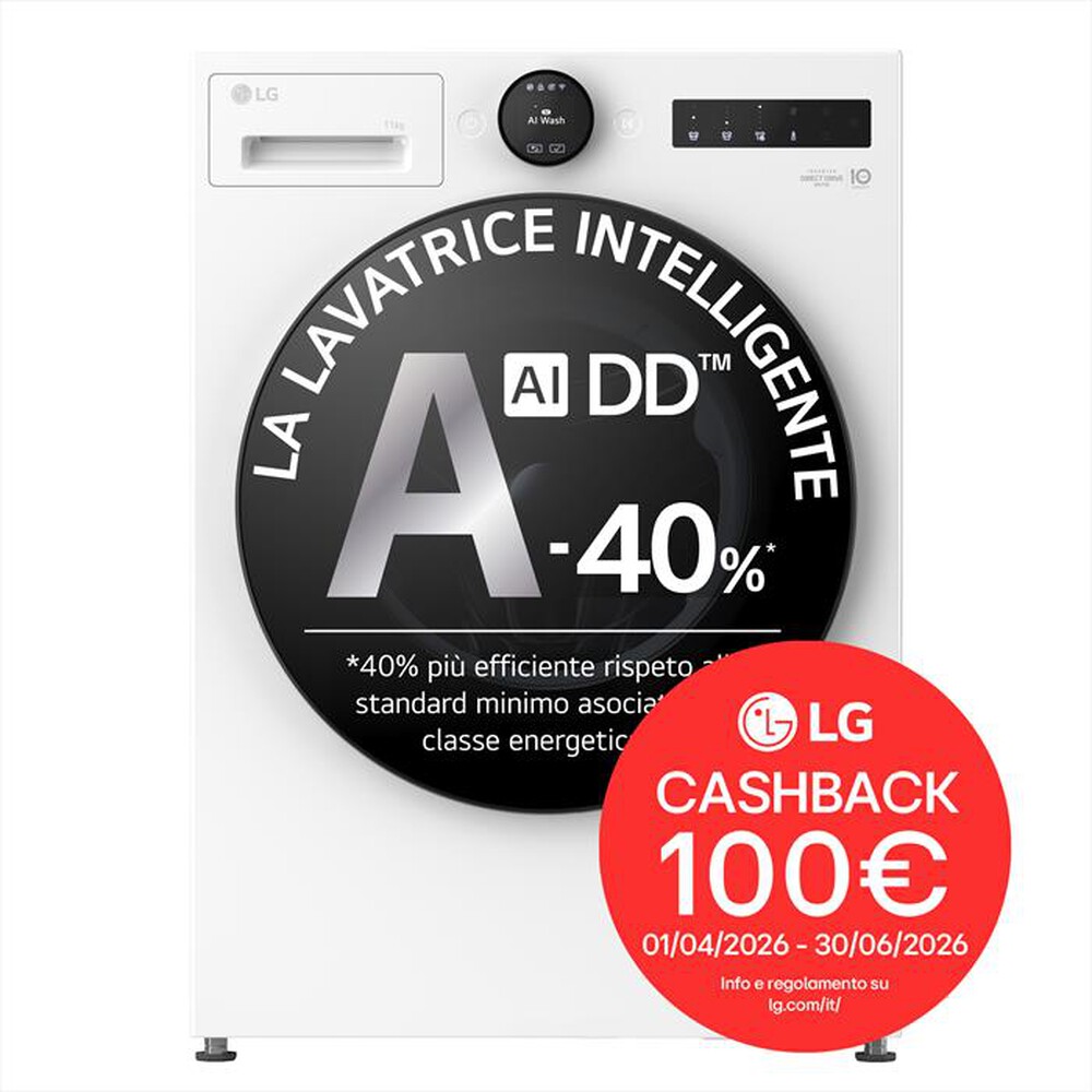 Immagine del prodotto LG - Lavatrice AI DD F4X7011TWB 11 Kg Classe A-Ivory White