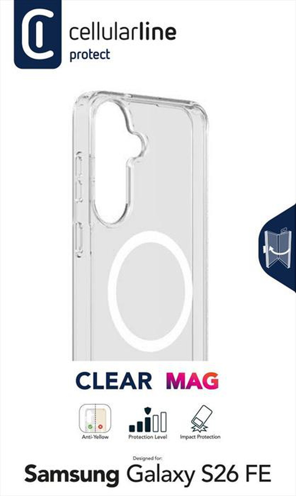 Immagine del prodotto CELLULARLINE - Cover CLEAR MAG per Galaxy S26 FE-Trasparente