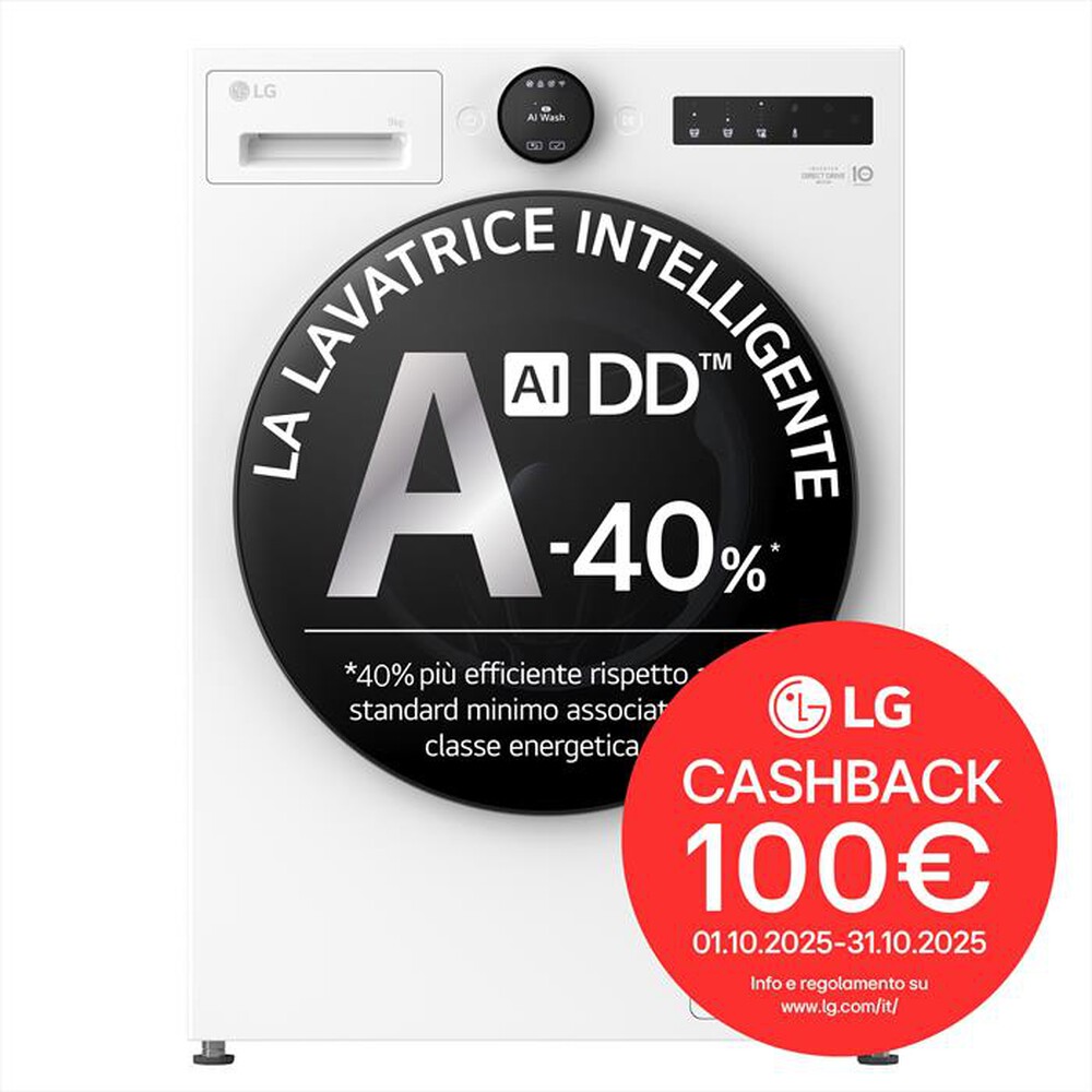 Immagine del prodotto LG - Lavatrice AI DD F4X7009TWB 9 Kg Classe A-Ivory White