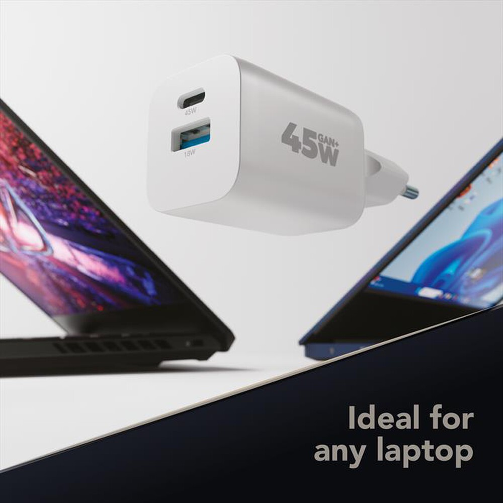 Immagine del prodotto CELLULARLINE - Caricabatterie GaN multiporta 45W USB-C PD-Bianco