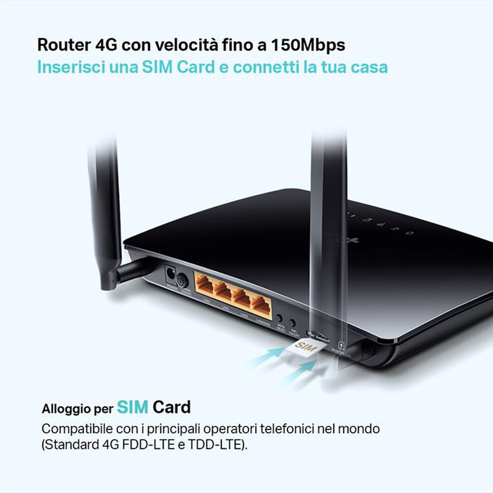 "TP-LINK - TL-MR150 - ROUTER 4G FINO A 150MBPS - WI-FI"