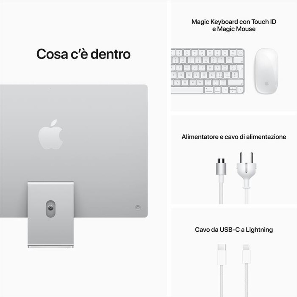 Immagine del prodotto APPLE - iMac 24" display Retina 4,5K M1 256 GPU 8CORE 2021-Argento