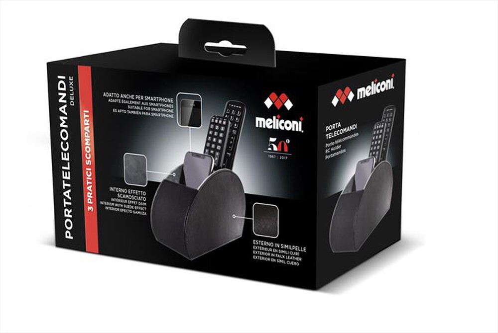 "MELICONI - PORTATELECOMANDI DELUXE-Similpelle Nero"