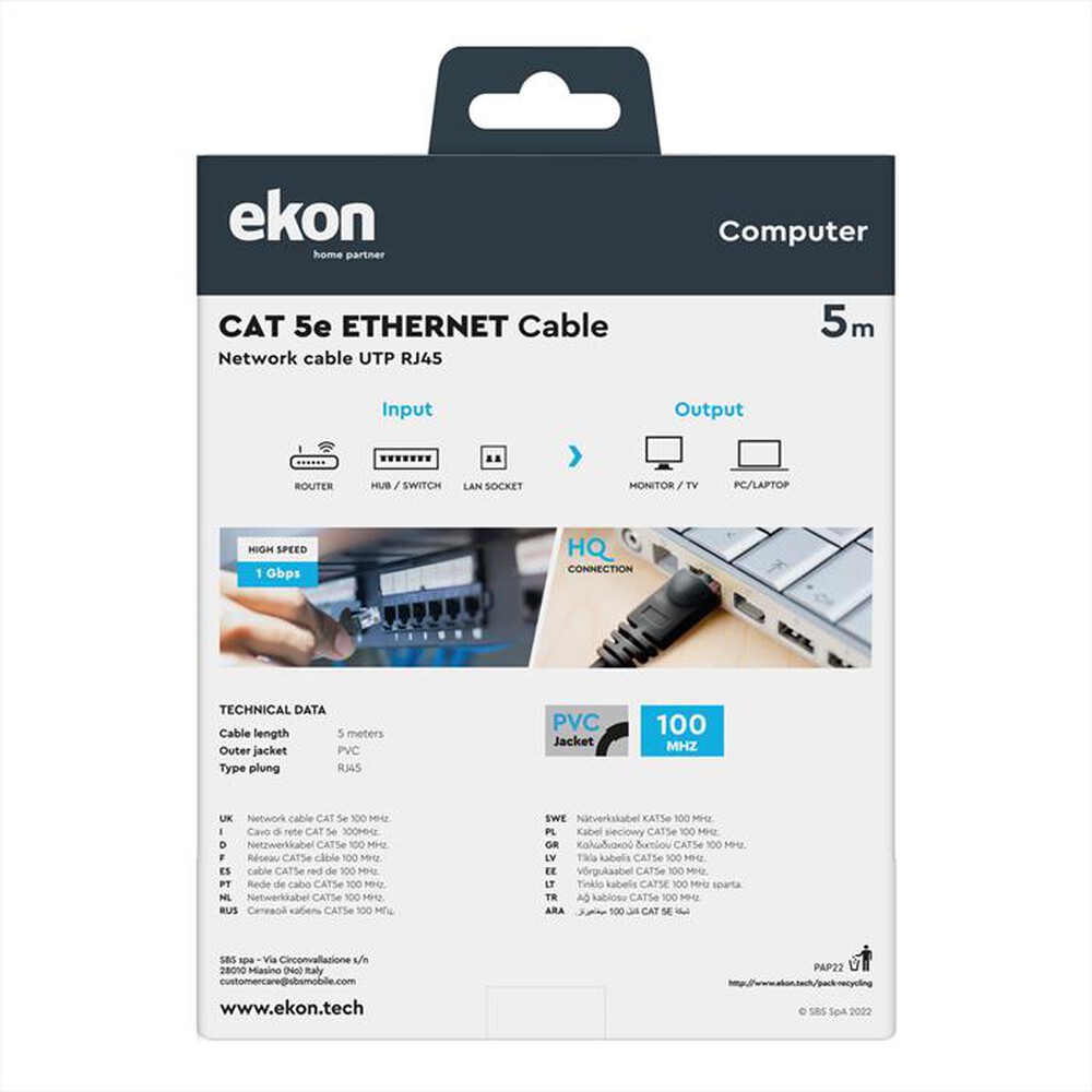 "EKON - ECITLAN5E50GY-Nero"