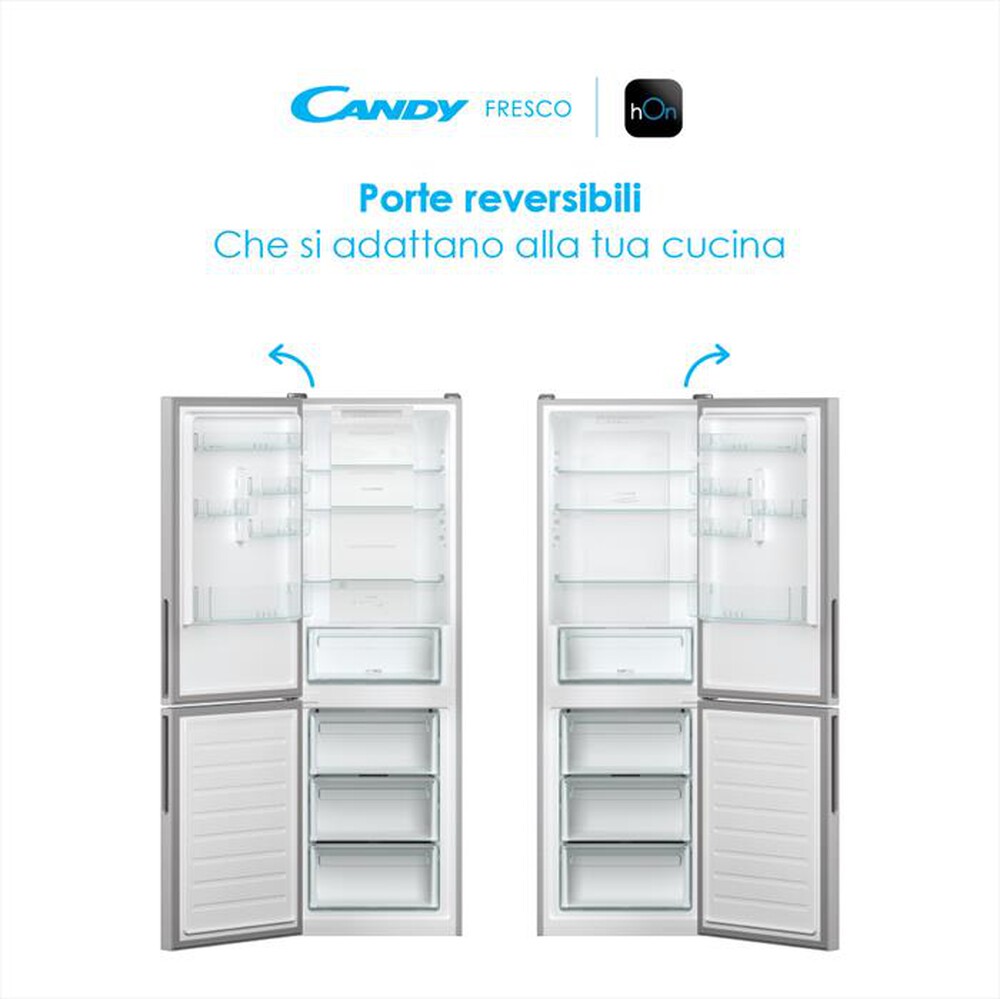 "CANDY - Frigorifero combinato CCE4T620ES Classe E 377 lt"