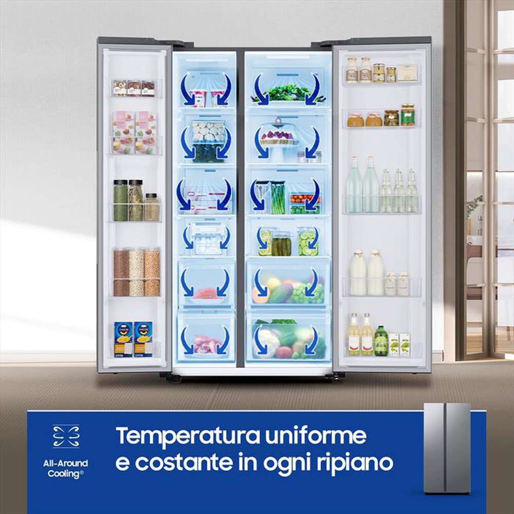 "SAMSUNG - Frigorifero side by side RS62DG5003S9EF Classe E-Metal Inox"