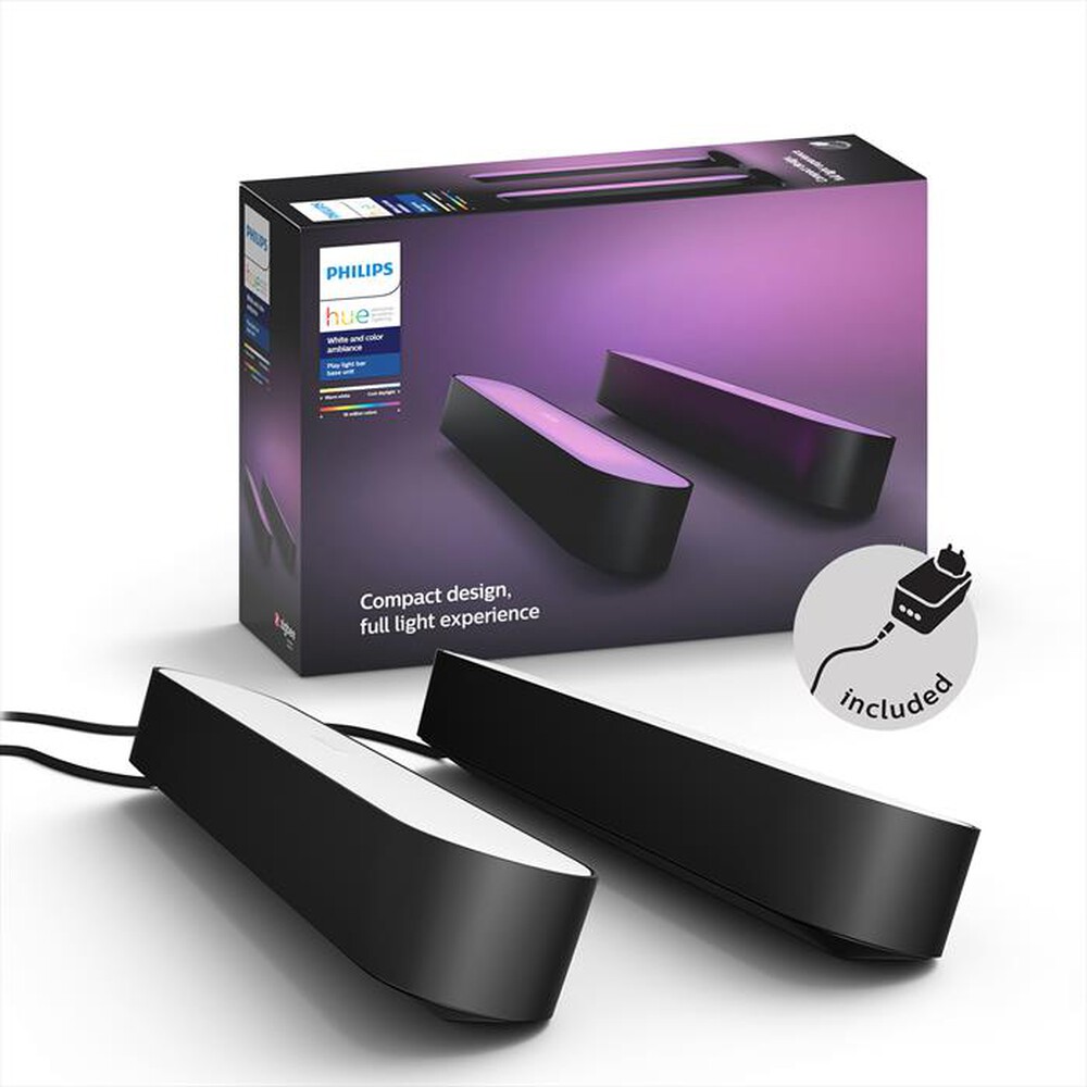 "PHILIPS - Hue Play Unità Base con alimentatore 2 pezzi-Nero"