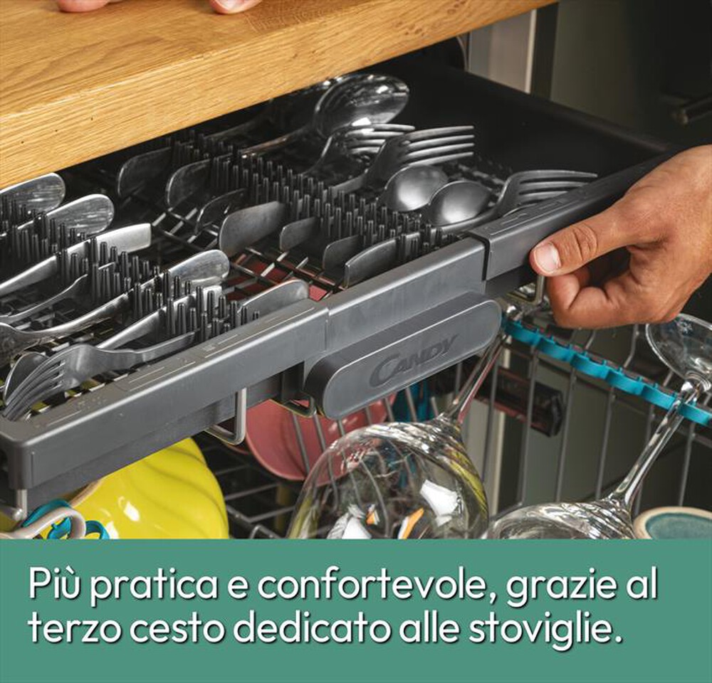 "CANDY - Lavastoviglie CF 3C7L1S Classe C 13 coperti-Stainless steel"