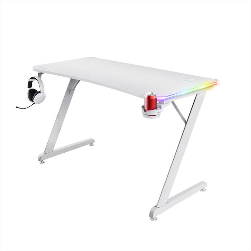 "TRUST - Scrivania gaming illuminata a LED GXT709W-White"