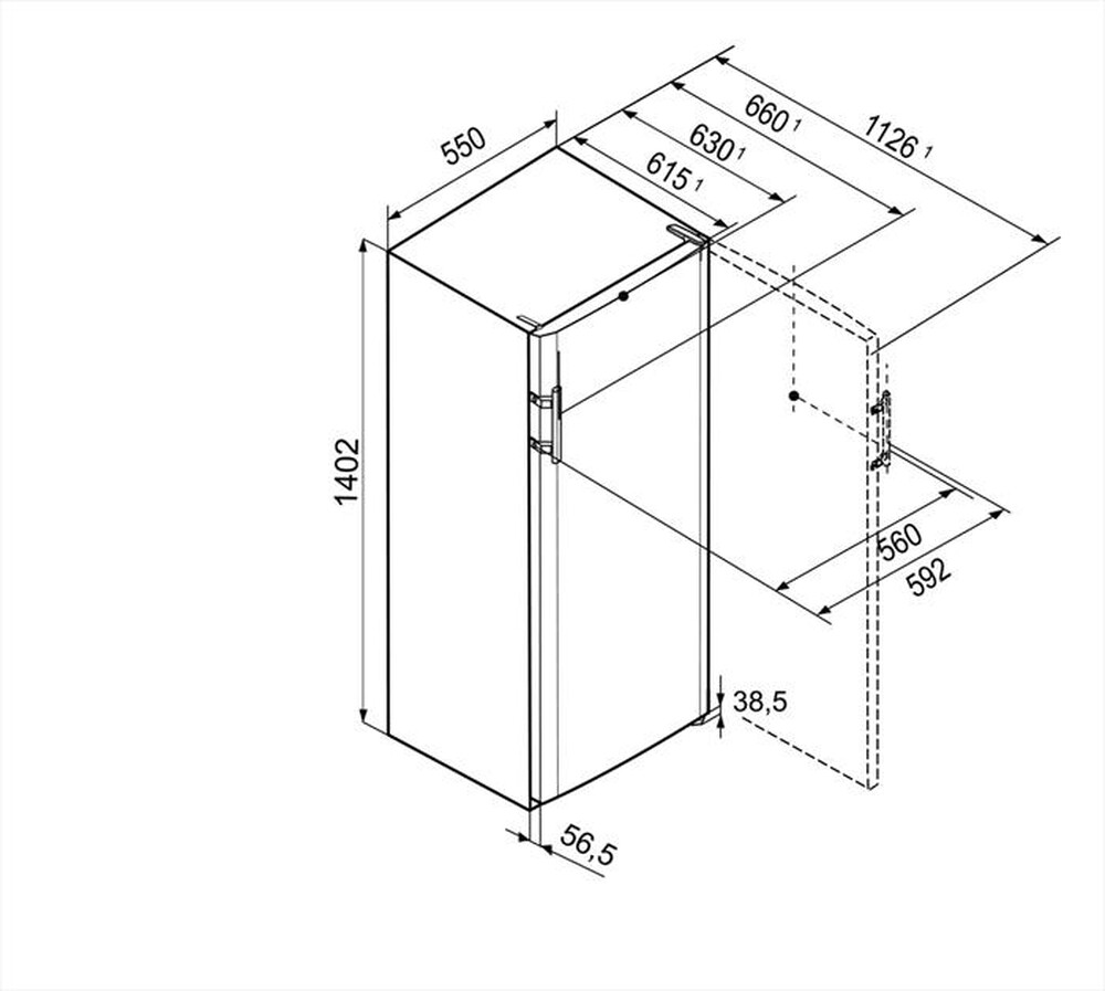 "LIEBHERR - Frigorifero 1 porta KSL 2834-20 Classe F 250 lt"