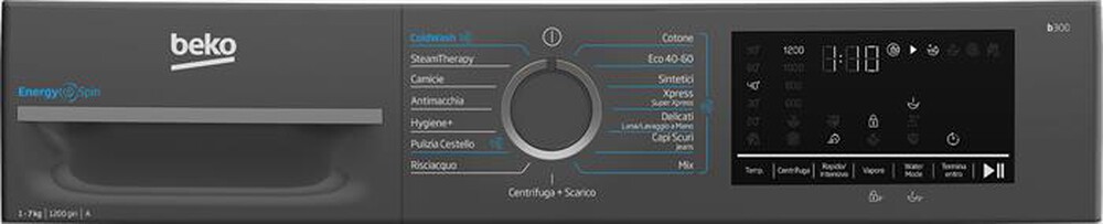 "BEKO - Lavatrice EnergySpin 7Kg Classe A BMEUWSU4721A-Black White"