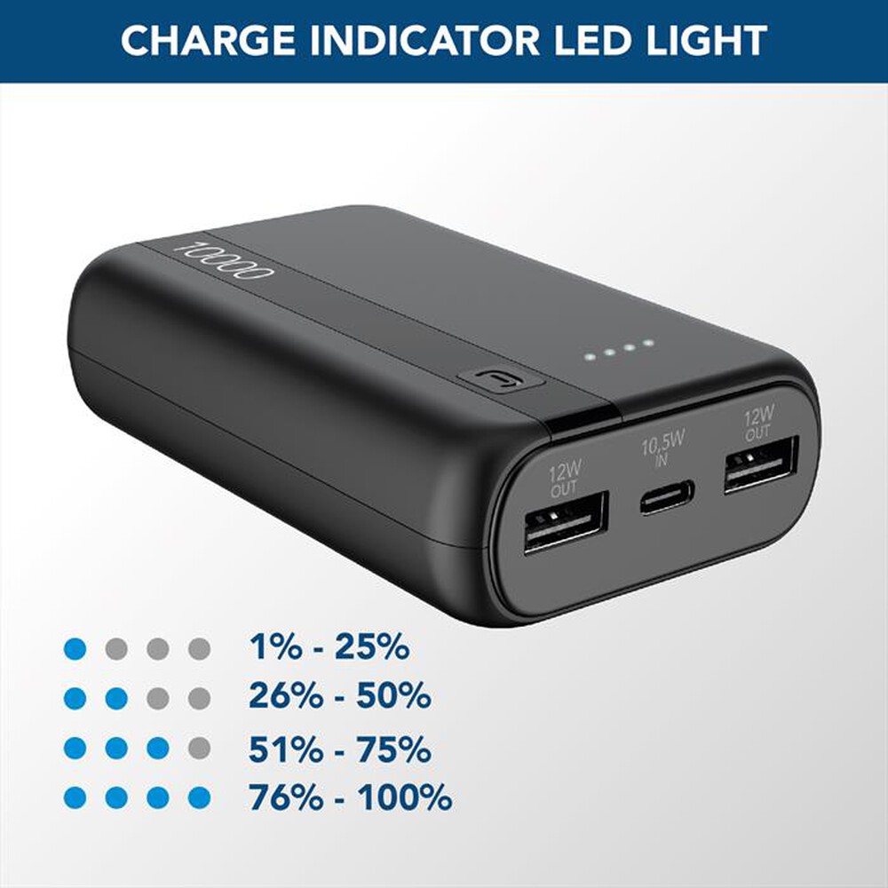 "CELLULARLINE - Powerbank PBENTRY10000K-Nero"