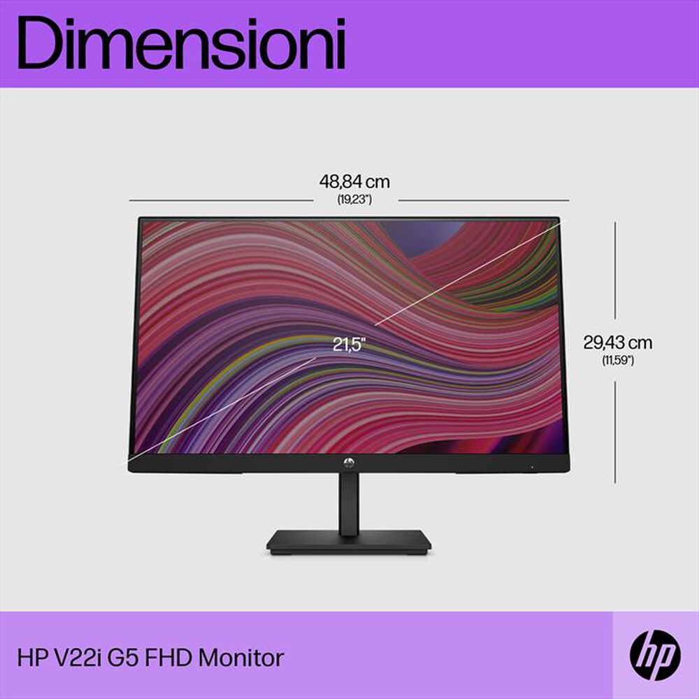 "HP - Monitor WLED FHD 21,5\" V22I G5-Nero"