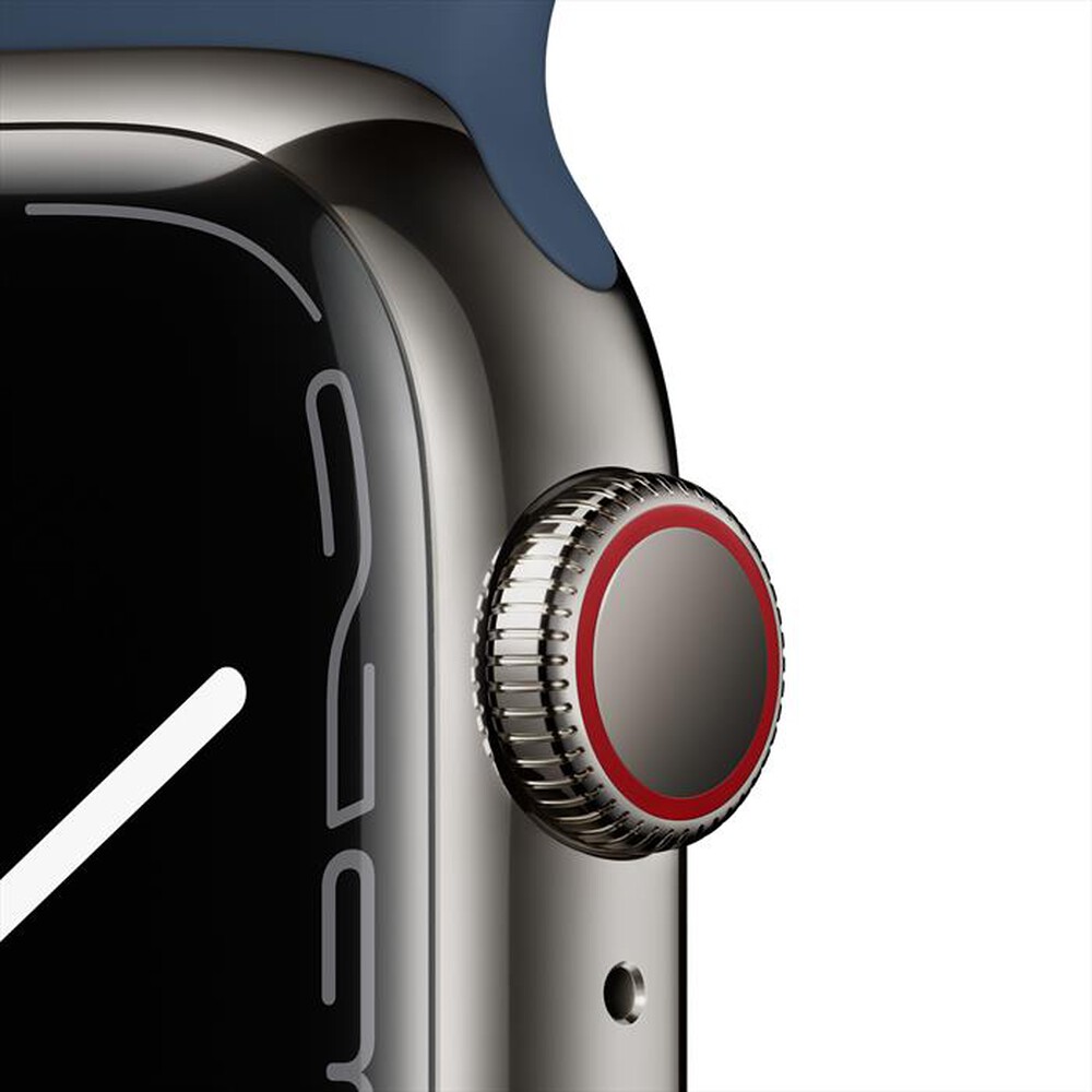 "APPLE - Apple Watch Series 7 GPS+Cellular 41mm Acc Grafite-Cinturino Sport Azzurro"