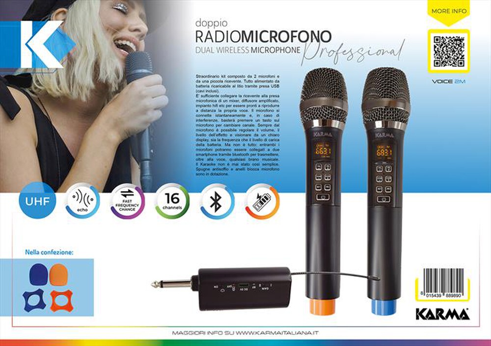 "KARMA - Microfono a condensatore VOICE 2M-Nero"