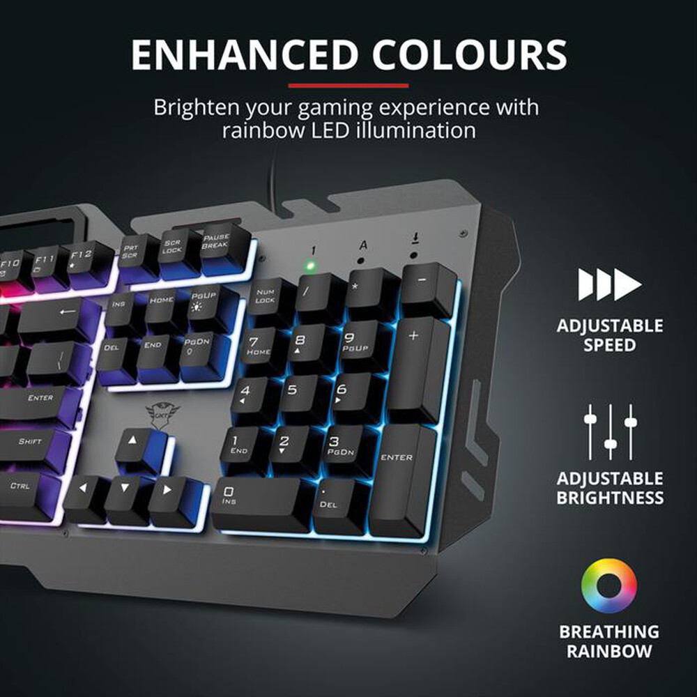 Immagine del prodotto TRUST - GXT853 ESCA METAL KEYBOARD IT-Black - Illuminated