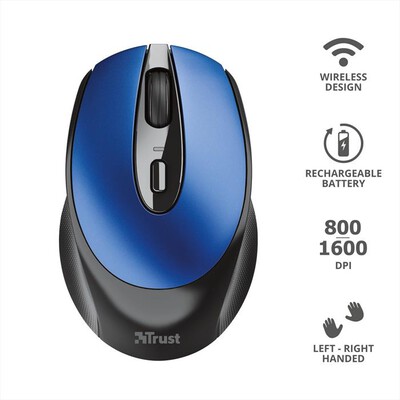 TRUST - ZAYA WRL RCHRGABLE MOUSE BLU-Blue