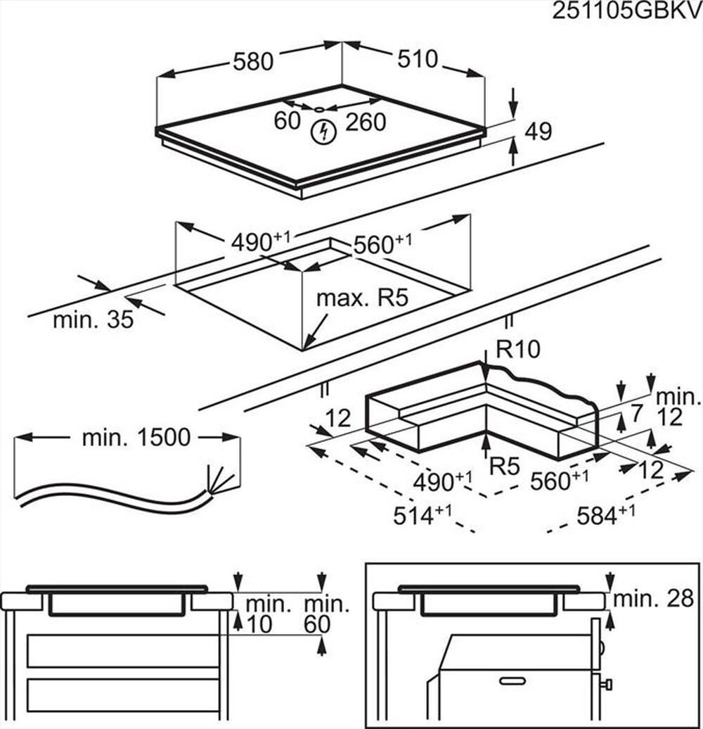 Immagine del prodotto AEG - Piano cottura elettrico TO64IM0BIB 58 cm-Nero