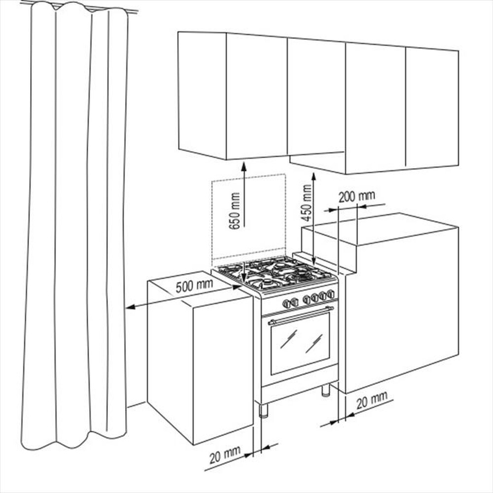 Immagine del prodotto DE LONGHI - Cucina a gas PGVX 64 Classe A-Inox