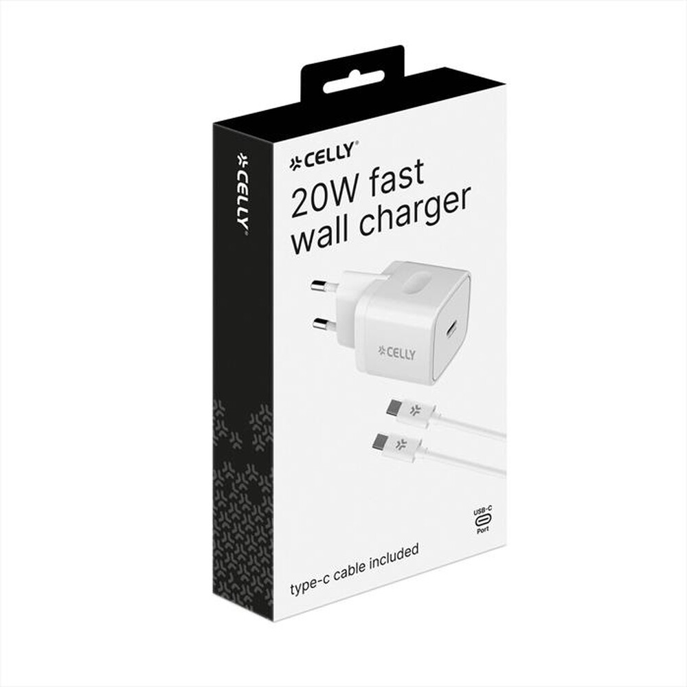 Immagine del prodotto CELLY - TC1C20WTYPECWH - TC 1 USB-C 20W + TYPE-C CABLE-Bianco